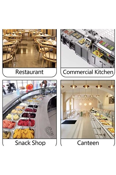 PUFO Tavă gastronorm din oțel inoxidabil pentru depozitarea alimentelor, catering, restaurante, fast-food, capacitate 5 l