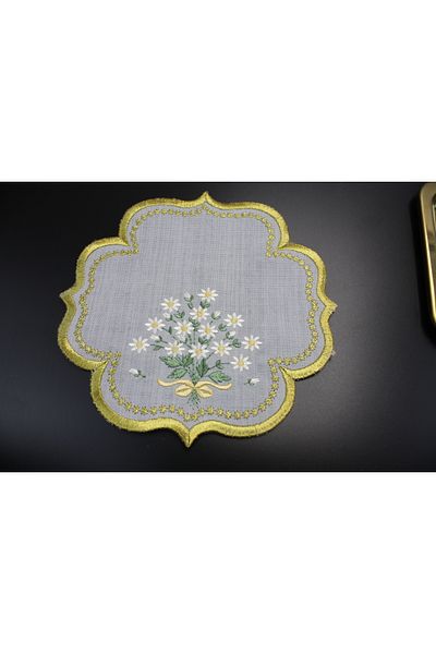 Nakışkonsept Daisy Patterned Dotted Cocktail Napkin 1Pc