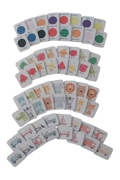 Fizello 4 Pieces Matching Set Fruits - Colors - Animals - Vehicles