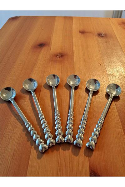 Murat 12 Personality Stainless Steel Heart Imoje Teaspoon