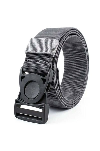 PUFO Curea elastică Traveler pentru bărbați 3,8 x 125 cm, cataramă din plastic, gri