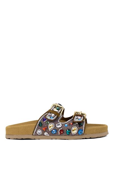 Ayakkabı Fuarı Elit Myra Women's Genuine Nubuck Leather Orthopedic Stone Flat...