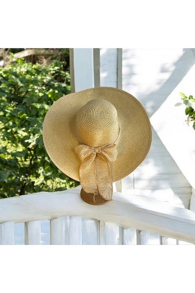 Allen Accessories Big Ecru Straw Hat