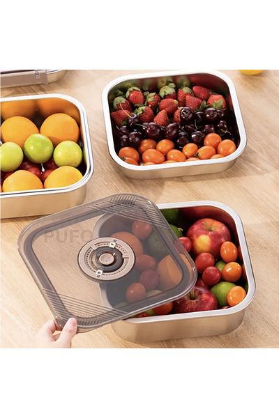 PUFO Tavă gastronorm din oțel inoxidabil pentru depozitarea alimentelor, catering, restaurante, fast-food, capacitate 3 l