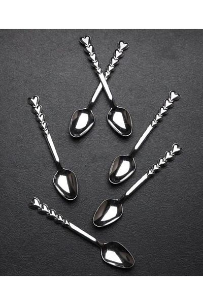 Murat 12 Personality Stainless Steel Heart Teaspoon