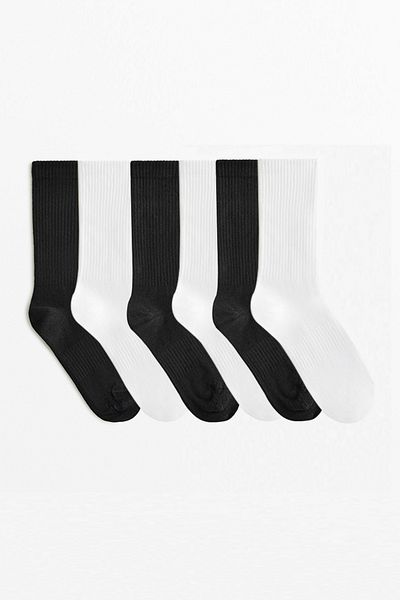 MEM SOCKS 6-Piece Cotton Seamless Throat Rubber Braided Knitwear Tennis Socks Four Seasons