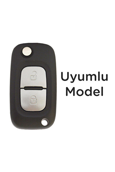 Luxe Aksesuarr Renault Clio2 Clio3 Kango Switchblade 2 Butoane Protecție Cheie Silicon Gri Aur Culoare