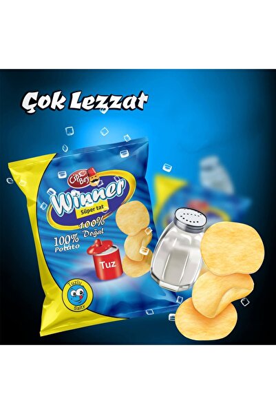 WINNER Vegan Ve Glutensiz Içerik Sade Patates Cips 15gr