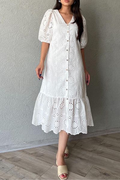 Suzi butik Rochie de damă cu căptușeală albă 26089