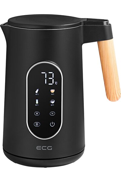 ECG Fierbator electric RK 1799 Smart Black, 1.7 litri, 2200 W, pereti dubli, panou tactil