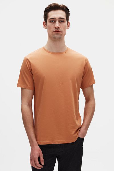 D'S Damat Slim Fit Cinnamon Crew Neck 100% βαμβακερό αναπνεύσιμο μπλουζάκι