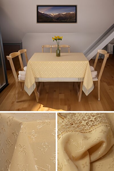 Marcalanya L.V Vuitton Tablecloth 160*220 cm "Brode Guipure" Kdk Yarn Special...