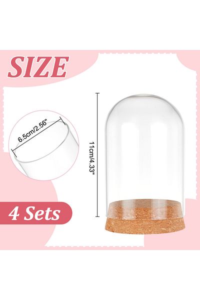 Choice AECH-19018 30 Pack 15ml Glass Jars Bottles Glass Display Cloche Dome Decoration Bottles 1.5x1.1" wit