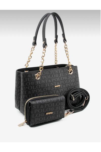 H&D COLLECTİON Combinație de portofel pentru geantă de mână și de umăr, foarte elegantă și de înaltă calitate, cu curea dublă, cu 4 compartimente, căptușită 2181