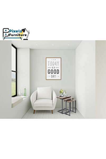 PixelsFurniture Pixel Furniture 3 Piece Modern Rustic Nesting Side Table Set