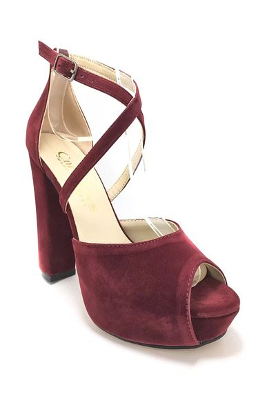PayBuy Women's Fashion Stylish Burgundy Suede Heels Elegant Design High Heel Wedding Engagement Night Evening Dress Shoes