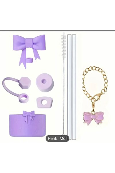 elamindunyasi 1,18 Litre Termos için Silikon Süsler Aksesuar, 9 Parça, Mor