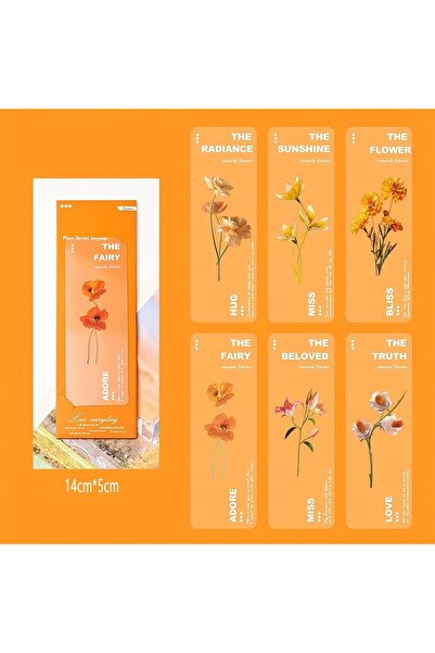 Fivy 6 Floral Themed Transparent Bookmarks