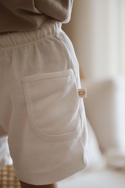 Oh La La Koala For Little Ones White Basic Children's Shorts with Pockets