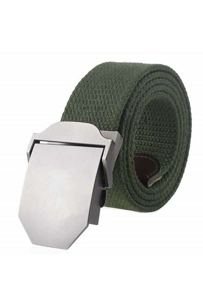 PUFO Curea casual Elite pentru bărbați, 3,8 x 120 cm, durabilă, verde
