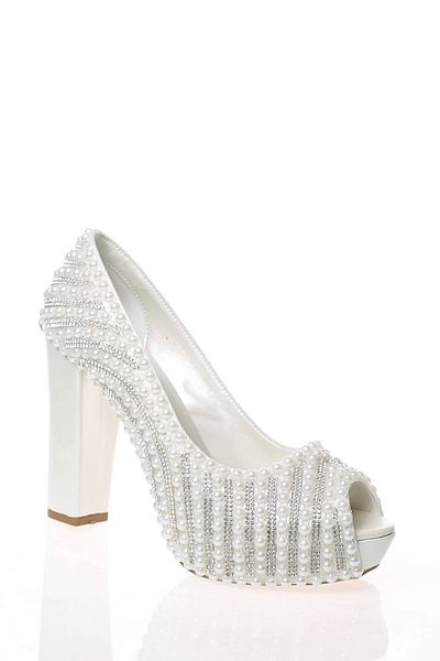 PayBuy Moda Femei Perle Albe Pietre Brodate Pantofi Mireasa Tocuri Nunta Logodna Seara Rochie Pantofi