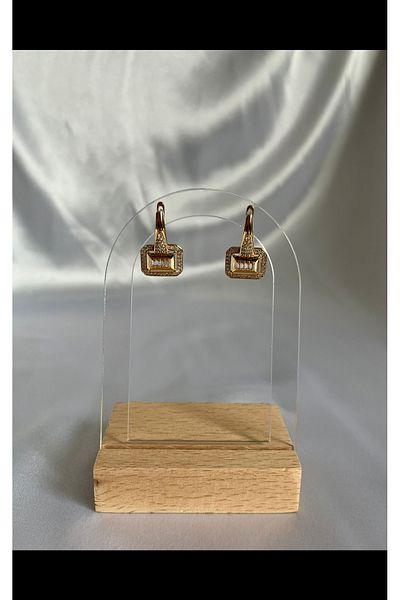 XUPING JEWELRY Baguette Stone Gold Women's Steel Earrings