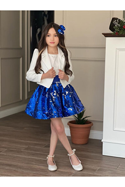 ugurbocegicocukdunyası Ladybugchild Hat and Buckle Sequined Girl's Skirt T-Shirt Jacket 5-Piece Graduation Suit