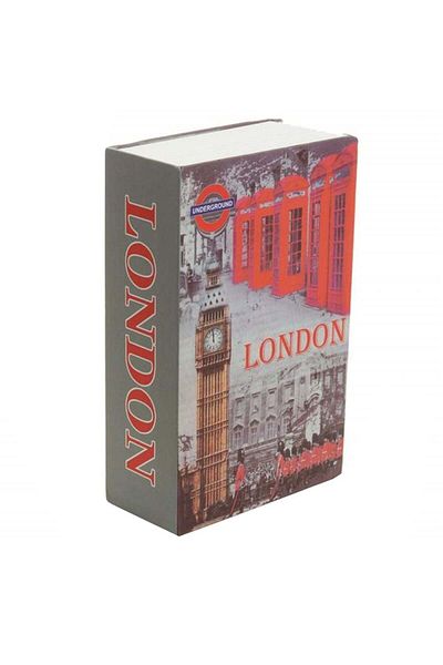 PUFO Secret Book-type Safe With Key For Locking, London Vibe Model, 24 X 15 Cm