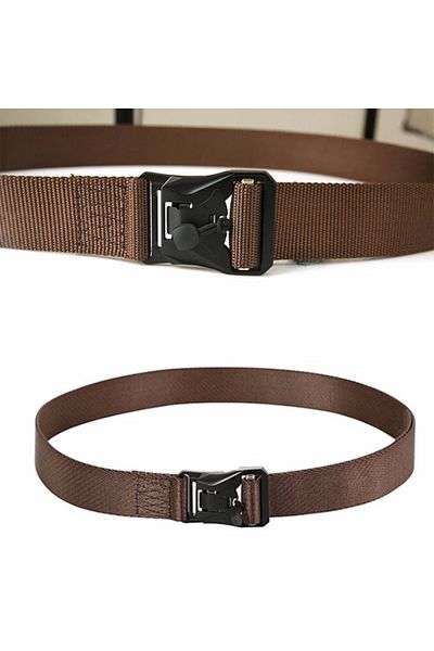 PUFO Tactical Army Belt Strap For Men 3.8 X 125 Cm, Magnetic Buckle, Brown
