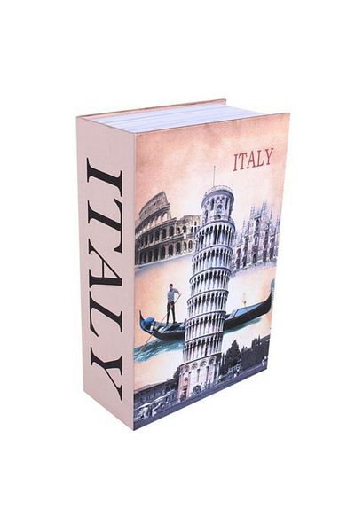 PUFO Secret Book-type Safe With Key For Locking, Bella Italia Model, 24 X 15 Cm