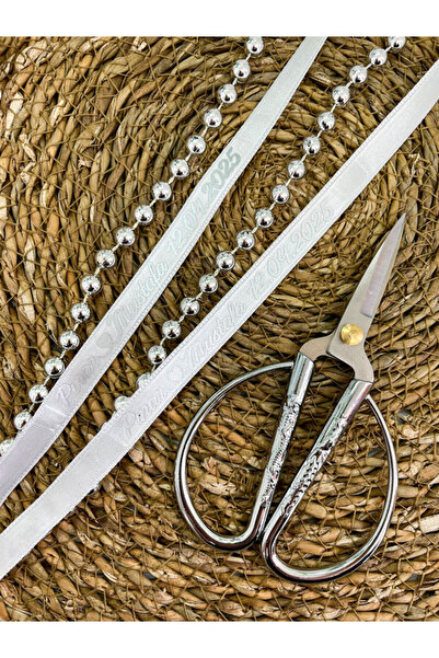 imzatasarım Dökülmeyen Gümüş İncili Gümüş Baskılı İsimli Söz ve Nişan Kurdele...