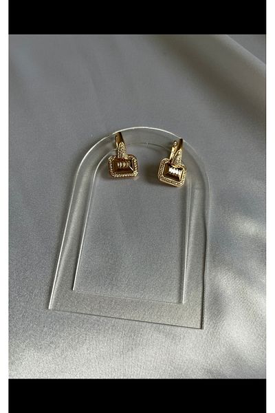 XUPING JEWELRY Baguette Stone Gold Women's Steel Earrings