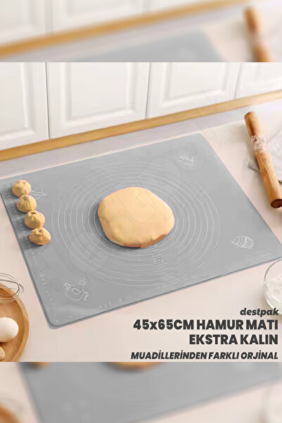 Destpak 45x65CM Yapışmaz Hamur Matı - Ekstra Kalın Model - Silikon Hamur Matı...