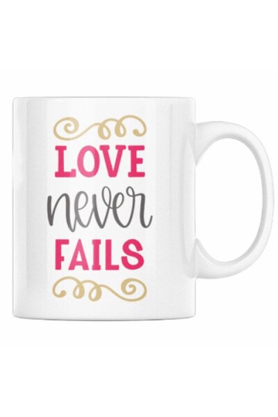 OEM Εξατομικευμένη λευκή κούπα "Η αγάπη δεν απογοητεύει ποτέ", INOVATIX®. 330ml