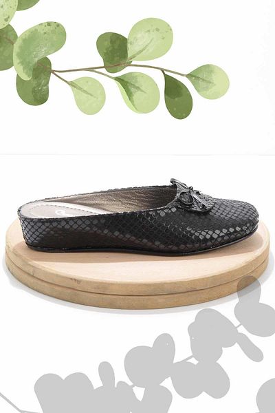 Bambi Γυναικείες παντόφλες σπιτιών Black Snake Print XZ1190030007