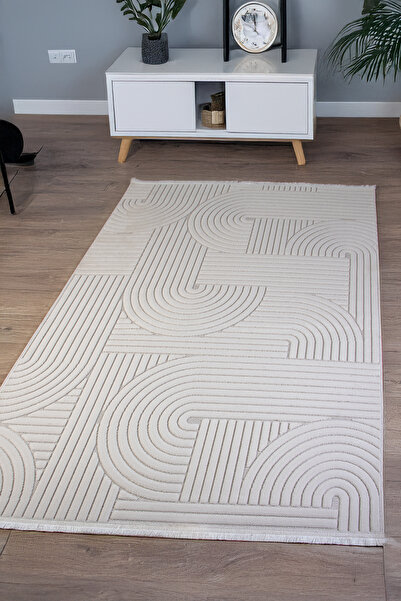 Serenest Home Beyaz Ekru Sisal Salon Oturma Çocuk Odası Dokuma Makine Halısı Mutfak Hasır Yolluk Bukle Loop