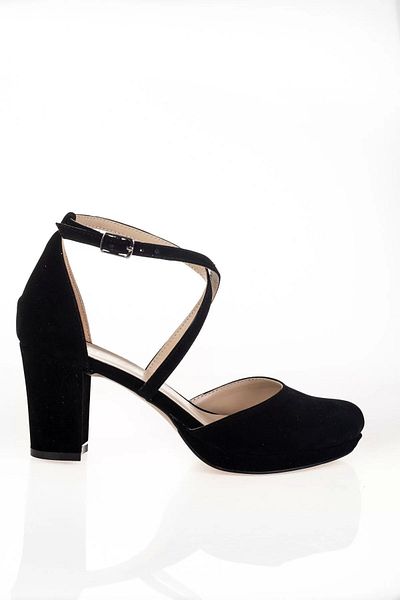 PayBuy Women's Fashion Stylish Black Suede Heeled Classic Shoes Heels Wedding Engagement Night Evening Dress Shoes