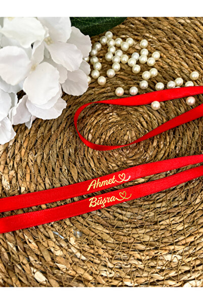 imzatasarım Gold Baskılı Isimli Yüzük Söz Ve Nişan Kurdelesi Tarihsiz Imza Za...