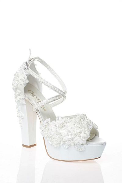 PayBuy Moda Femei Perle Albe Pietre Brodate Pantofi Mireasa Tocuri Nunta Logodna Seara Rochie Pantofi