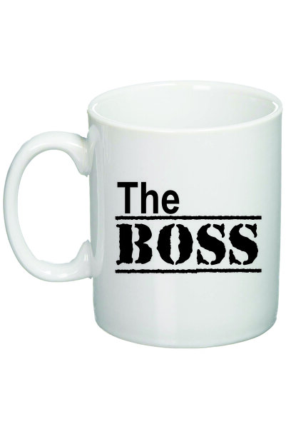 OEM Εξατομικευμένη λευκή κούπα "The Boss", INOVATIX®. 330 ml