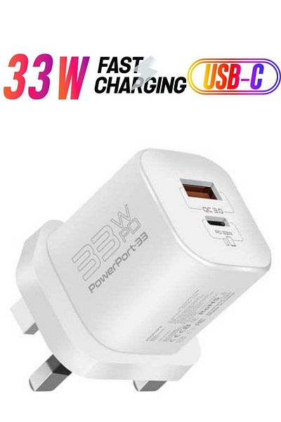 Promate PowerPort-33 GaNFast Fast Charger 33W - White