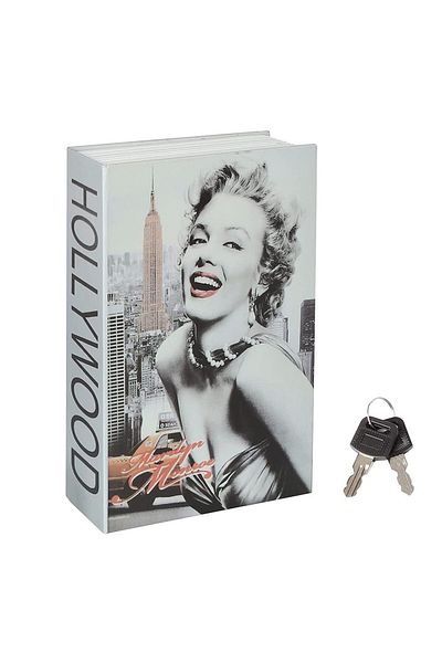 PUFO Secret Book-type Safe With Key Lock, Marilyn Monroe Model, 18 X 12 Cm