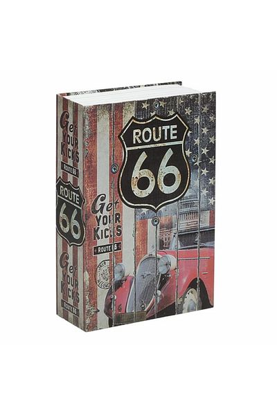 PUFO Secret book safe with key lock, Route 66, 24 x 15 cm