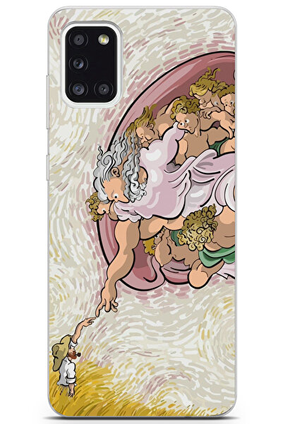 moonset Samsung Galaxy A31 Uyumlu Van Gogh Tasarımlı Baskılı Şeffaf Telefon K...
