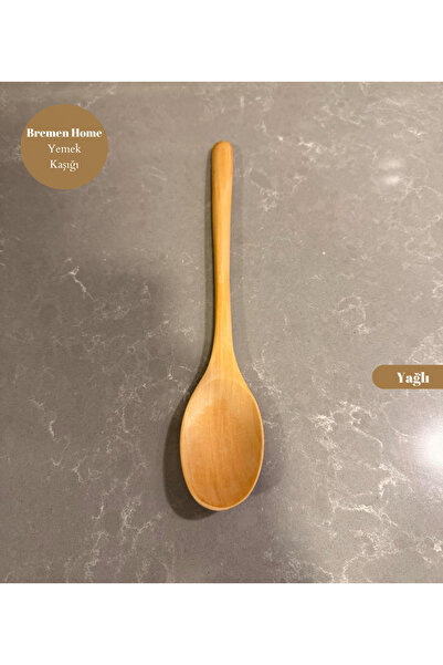 Bremen Home İthal Ahşap Kaşık, Lüks Tahta Yemek Kaşığı 23 Cm