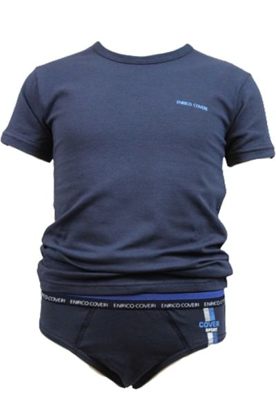 Enrico Coveri Set tricou si chiloti baieti Enrico Coveri Ec4108, Albastru 170-176 CM