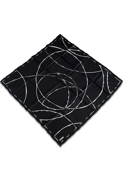Armine Silk Scarf 2024 Summer - 9176-81 Black Twill