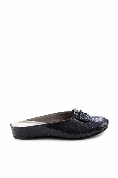 Bambi Γυναικείες παντόφλες για το σπίτι Navy Blue Snake Print XZ1190030007