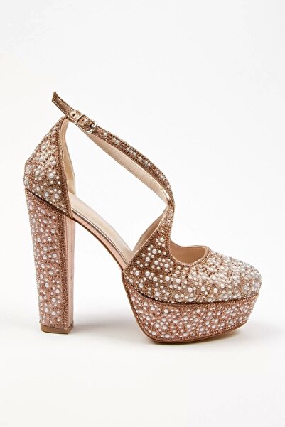 PayBuy Pantofi Eleganți Aurii cu Perle Full Design Elegant pentru Nuntă și Lo...