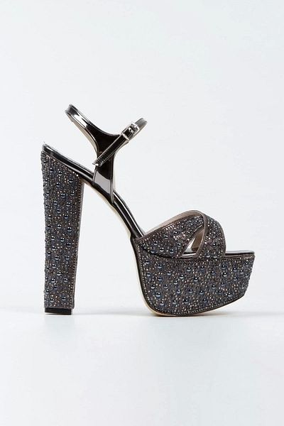 PayBuy Women's Fashion Mirror Full Pearl Rhinestone Cross Classic Heels with Platform Wedding Engagement Night Evening Dress Shoes